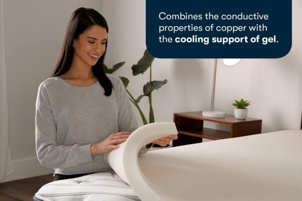 Serta CopperGel Cooling, Pressure-Relieving Memory Foam Mattress Topper, 2 Inch, Twin XL - Image 2