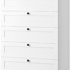 HOSTACK White 6 Drawer Dresser for Bedroom, 52″ Tall Dresser & Chest of Drawers, 29″ W Wood Dresser Drawer Chest, Modern Vertical Dresser Storage Cabinet for Living Room, Entryway, Hallway