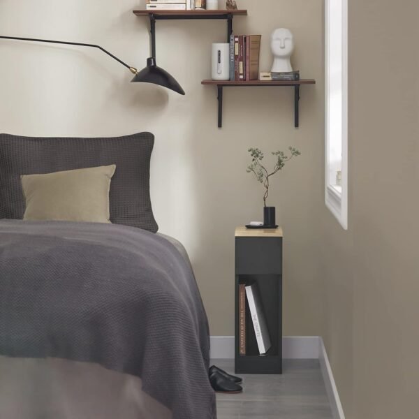 SoBuy End Table, Side Table with Storage Drawer, Nightstand Bedside Table for Small Spaces, Black FBT111-SCH - Image 9