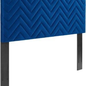 Modway MOD-6658-NAV Mercy Chevron Tufted Performance Velvet Twin Headboard, Navy