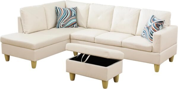 EMKK Modular Sectional Sofa Set,Extra Large L Shaped Couch for Living Room,with Chaise, Sofa&Couch,5 Seat Sofá with Storage Ottoman - Image 4
