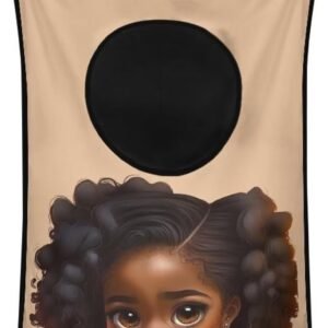 ZOUTAIRONG Magic Black Girls Hanging Laundry Hamper American Afro Girl Laundry Baskets Dirty Hamper for Clothes Nursery Organizers African Hampers Room Decor Bedroom Hamper Bag