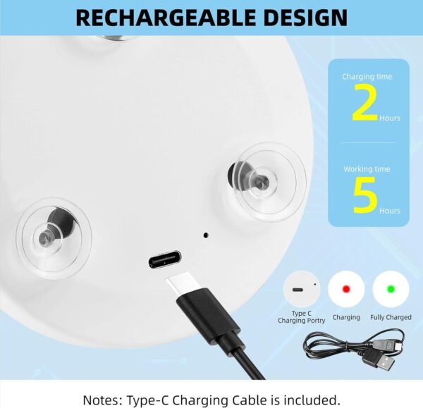 Magnifying Mirror with Light 10X, Lighted Magnifying Mirror 10X Magnification with 3 Suction Cups, 4inch Rechargeable Magnified Travel Makeup Mirror Magnifying Pocket Mirror with Scissors, Dimmable - Image 6
