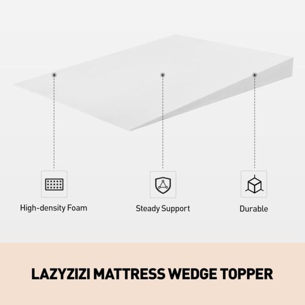 Mattress Wedge Only, 7-Inch Twin Inclined Bed Wedge Mattress Topper for Acid Reflux, GERD, Neck & Back Pain, Snoring, Adjustable Elevator Under Mattress Support for Bedroom - Image 4