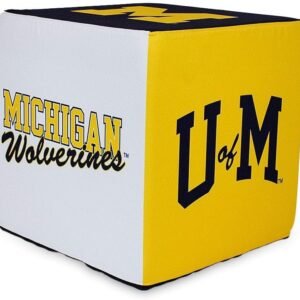 Goldie 14-inch Square University of Michigan Wolverines Ottoman for College Fans