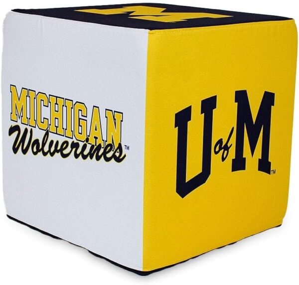 Goldie 14-inch Square University of Michigan Wolverines Ottoman for College Fans