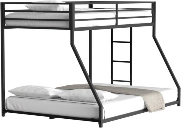 Bunk Bed Twin Over Full Size,Twin Over Full Metal Bunk Beds,Loft Bunkbed for Adult and Kids,Boys, Girls,Low Profile and Easy Climbing with Sturdy Ladder, Black (Twin Over Full) - Image 5