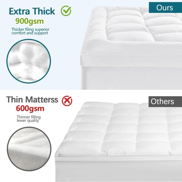 CYMULA Twin XL Mattress Topper - Soft Cooling Mattress Pad for College Dorm Room Essentials - Extra Thick Long Protector Cover for Back Pain, Single Bed Topper Pillow Top with 8''-21'' Deep Pocket - Image 2