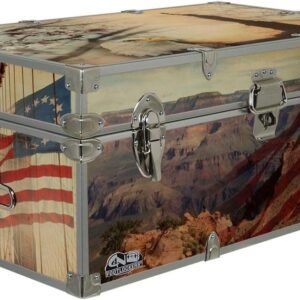 C&N Footlockers Designer Trunk – Fourth of July Americana Storage Trunk – American Scenery – 32x18x13.5 Inches