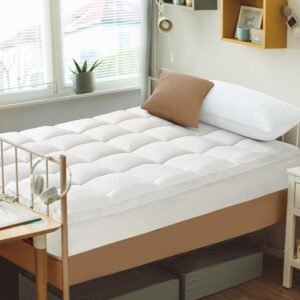CYMULA Twin XL Mattress Topper – Soft Cooling Mattress Pad for College Dorm Room Essentials – Extra Thick Long Protector Cover for Back Pain, Single Bed Topper Pillow Top with 8”-21” Deep Pocket
