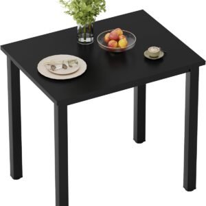 Need Dining Table Small Computer Desk for Home&Office- 31.5″ Length Small Writing Desk Gaming Desk Students Laptop Use, Black Desktop & Black Frame AC3CB(80 * 60)