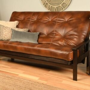 Kodiak Furniture Monterey Espresso Queen-Size Futon with Saddle Brown Mattress