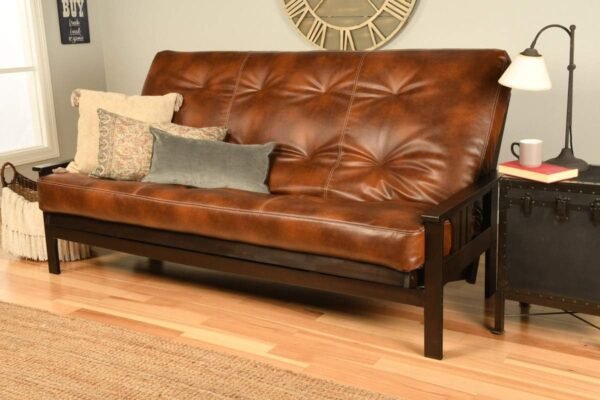 Kodiak Furniture Monterey Espresso Queen-Size Futon with Saddle Brown Mattress