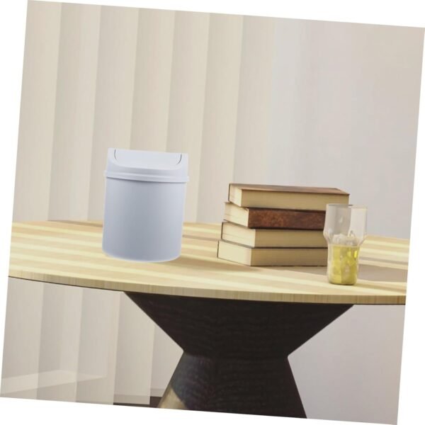 Desktop Trash Can with Lid Swing Top Garbage Bin for Home Office Dorm Bedroom Bathroom College Desk Wastebasket - Image 9
