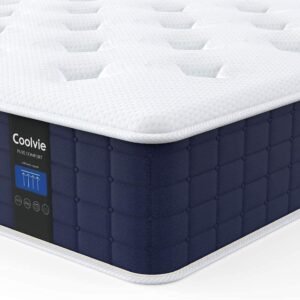 Coolvie Twin XL Mattress, 10 Inch Twin XL Size Hybrid Mattress, Individual Pocket Springs with Memory Foam, Bed in a Box, Cooler Sleep with Pressure Relief and Support