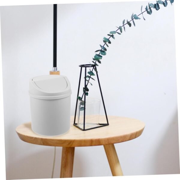 Desktop Trash Can with Lid Swing Top Garbage Bin for Home Office Dorm Bedroom Bathroom College Desk Wastebasket - Image 3