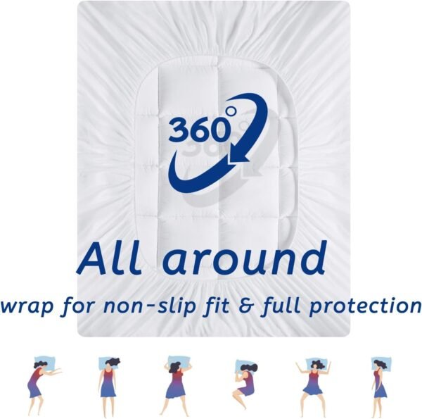Twin XL Mattress Topper for Back Pain, Cooling Extra Thick Mattress Pad Cover with 8-21 inch Deep Pocket, Plush Pillow Top Mattress Topper Overfilled with Down Alternative, Twin Extra Long, White - Image 6