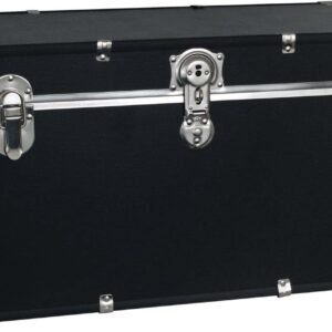 Rustic Romance 31″ Storage Trunk with Wheels & Lock, Lockable, Latch Closure Type, Black, 31″