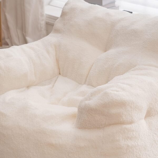 Beanbags Bean Bag Chair, Ultra Soft Teddy Fabric Arm Chair for Adults Kids, Comfy Leisure Sofa Chair for Bedroom, Living Room, Apartment, Ivory - Image 5