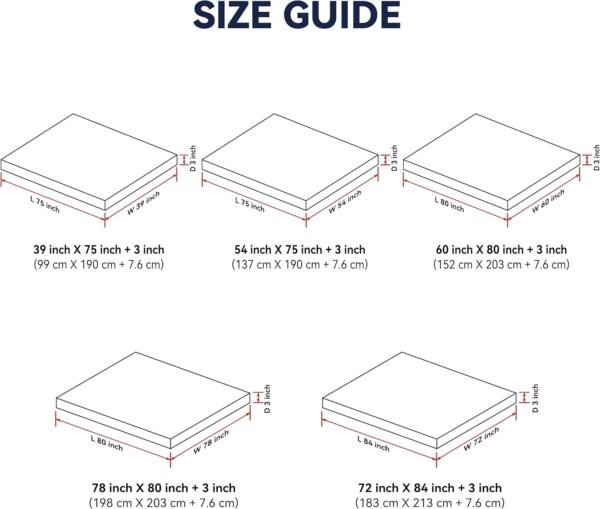 3 Inch White Goose Feather Mattress Topper,Twin Feather Bed Topper,Mattress Cover with Straps,Ultra Soft Pillowtop,100% Organic Cotton Fabric(39”x75”) - Image 6
