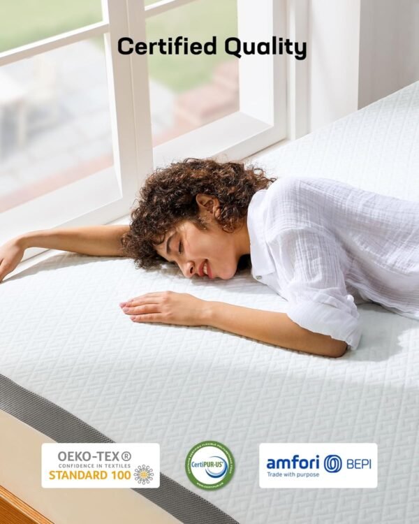Marsail 3-inch King Memory Foam Mattress Topper, Gel Infused Cooling Mattress Topper with Removable Cover, Ventilated & Breathable Mattress Topper for Sofa, RV, Bedroom, CertiPUR-US Certified - Image 5