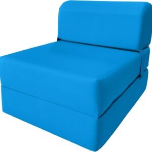 D&D Futon Furniture Sleeper Chair Folding Bed, Studio Sofa Guest Folded Mattress, High Density Foam (70 x 24 x 6, Turquoise)