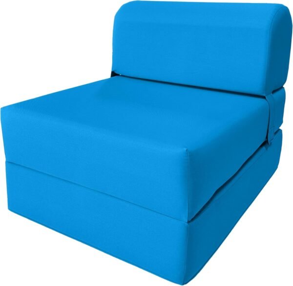 D&D Futon Furniture Sleeper Chair Folding Bed, Studio Sofa Guest Folded Mattress, High Density Foam (70 x 24 x 6, Turquoise)