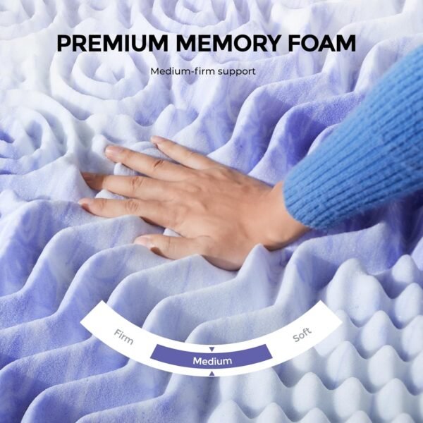 Dreamsmith 4 Inch 7-Zone Twin XL Memory Foam Mattress Topper, Cooling Gel Infused Foam Mattress Topper Twin for Pressure Relief, CertiPUR-US Certified - Image 5