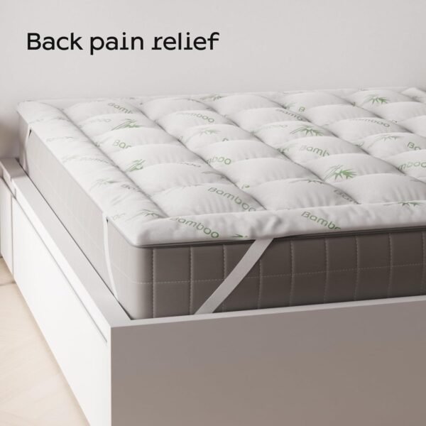 Niagara Viscose Made from Bamboo Twin XL Mattress Topper - Pillow Top Mattress Cover Quilted Fitted Cooling Topper for Back Pain Deep Pocket Fits 20 Inches (39x80 Inches) - Image 4