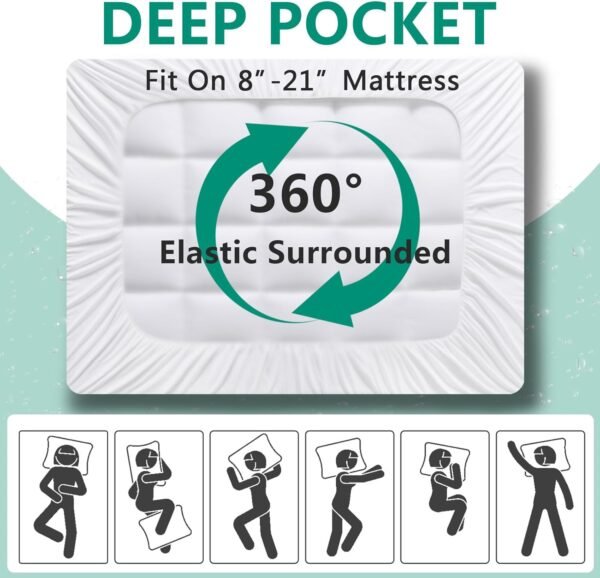 NEXHOME PRO Full Size Memory Foam Mattress Topper 3 Inch, Gel Memory Foam Dual Layer Cooling Pillow Top Cover, Comfort Support for Back Pain Relief Mattress Pad - Image 6