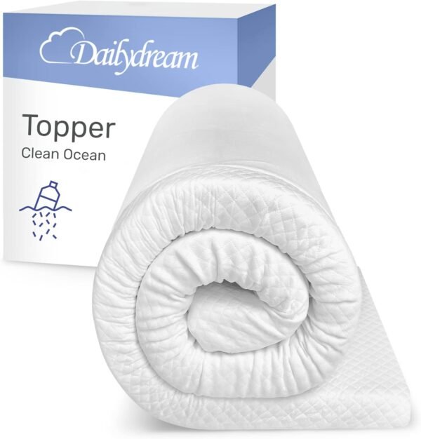 Dailydream viscoelastic Mattress Topper with Memory Foam, Edition Clean Ocean (Twin, Model M - 176 up to 220 lbs)