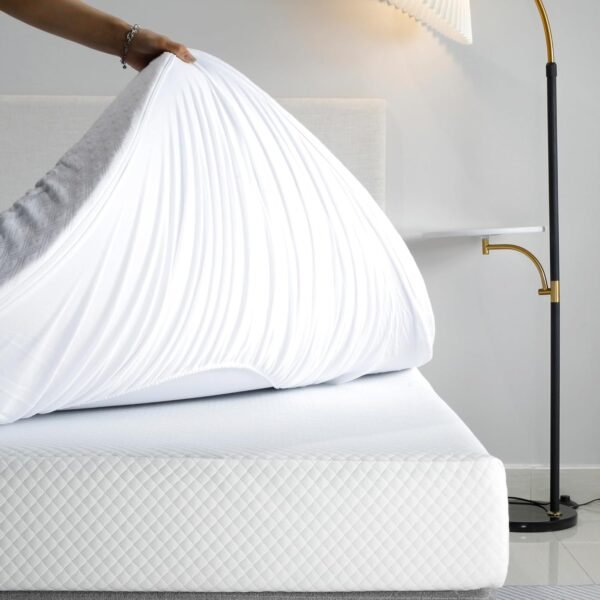 4 Inch Mattress Topper Ventilated Gel Memory Foam Support with Bonus Cover, Dual Layer Free Cover, CertiPUR-US, TwinXL - Image 5