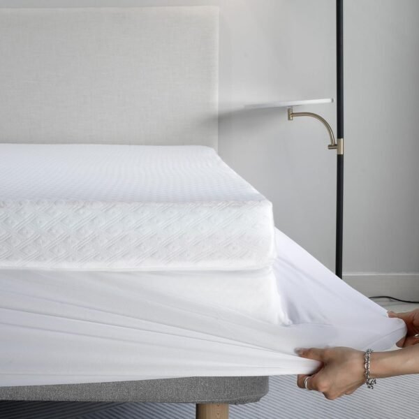 4 Inch Mattress Topper Ventilated Gel Memory Foam Support with Bonus Cover, Dual Layer Free Cover, CertiPUR-US, TwinXL - Image 6