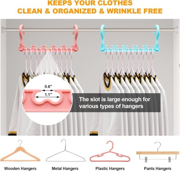 8-Pack-Closet-Organizers-and-Storage,Clothes-Organizer-Hangers for Heavy Clothes Sturdy Home Closet Organization and Storage,College-Dorm-Room-Essentials for Girls,Closet-Storage-Space-Saving-Hangers - Image 6