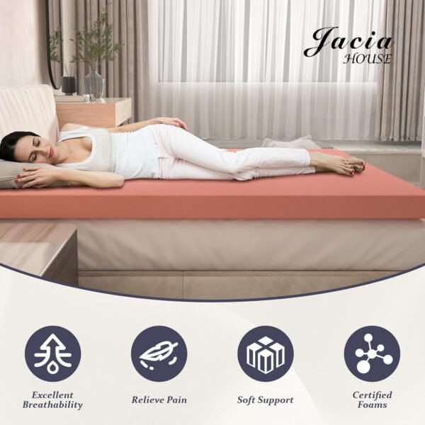 3 Inch Twin XL Mattress Topper in a Box, Bed Topper Twin XL, CertiPUR-US Certified Mattress Pad - Image 5