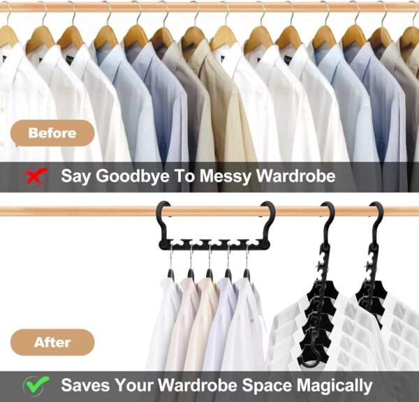 4 Pack College-Dorm-Room-Essentials for Girls,Closet-Organizers and Storage,Closet-Storage Plastic Clothes Hangers with 5 Holes Hangers Space Saving - Image 7