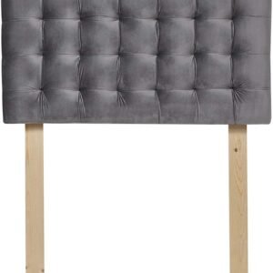 DormCo Mo’ Tufted College Headboard with Legs – Plush Velvet Gray