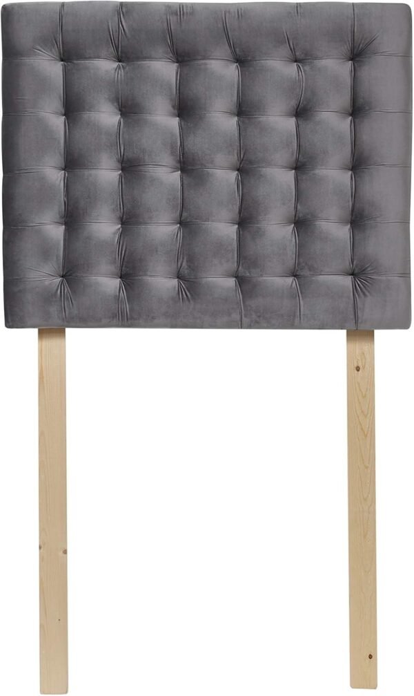 DormCo Mo' Tufted College Headboard with Legs - Plush Velvet Gray