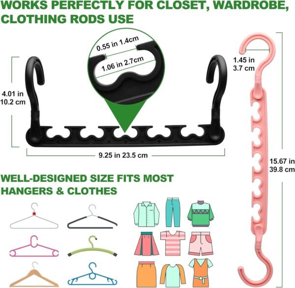 12-Pack-Closet-Organizers-and-Storage,Closet-Organizer-Hanger for Heavy Clothes,Sturdy Closet-Organization-and-Storage-Hangers-Space-Saving for Wardrobe,Dorm-Room-Essentials for College Students Girls - Image 3