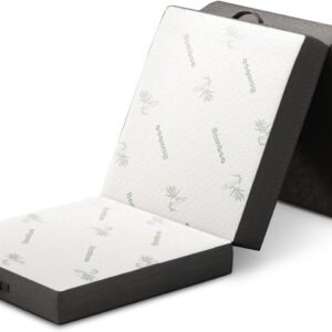 Cozzzi Trifold Foldable Mattress for Floor and Traveling with Removable Cover – Lightweight and Portable Foldable Mattress for Adults & Kids – Compact and Easy to Storage (75in x 25in x 4in)