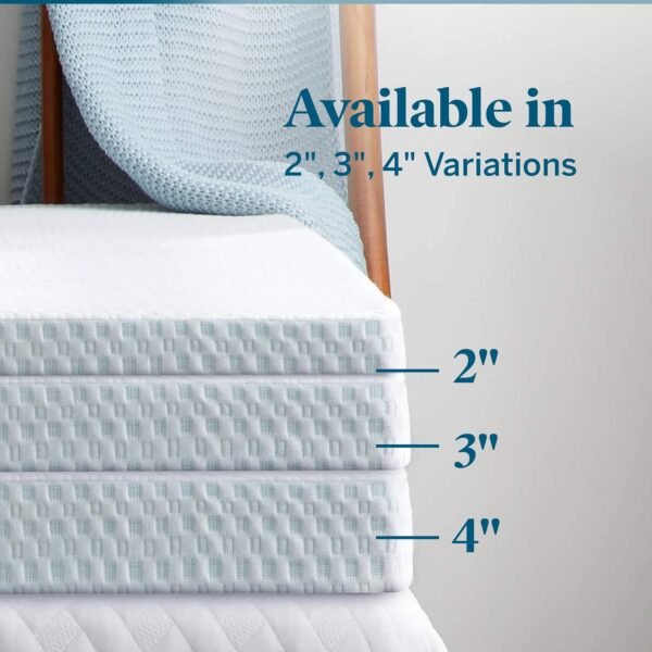 LUCID 3 Inch Ventilated Memory Foam Mattress Topper, Twin XL Size, Dorm Room Essentials - Image 5