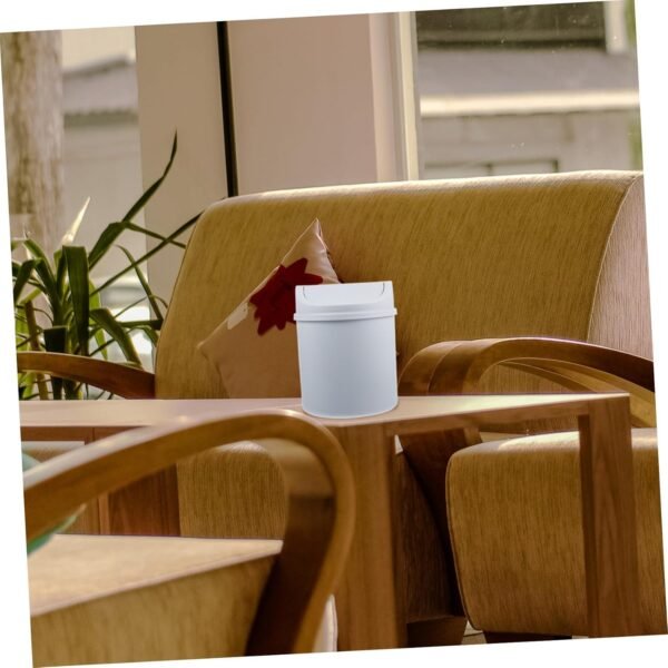 Desktop Trash Can with Lid Swing Top Garbage Bin for Home Office Dorm Bedroom Bathroom College Desk Wastebasket - Image 7