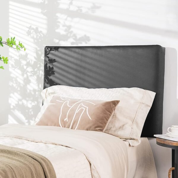 Giantex Upholstered Headboard for Twin/Twin XL Size Bed, Wall Mounted Twin Headboard Only, PU Leather Headboard for Dorm Bedroom, Attachment Device Included, College Dorm Headboard, Black - Image 3