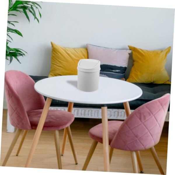 Desktop Trash Can with Lid Swing Top Garbage Bin for Home Office Dorm Bedroom Bathroom College Desk Wastebasket - Image 2