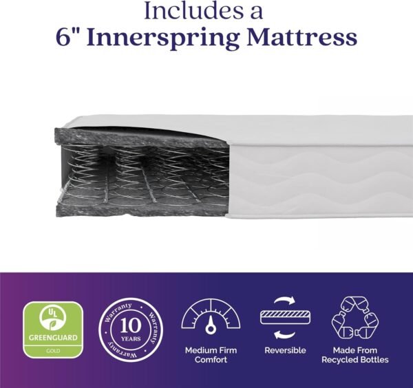 Signature Sleep Magnus Platform Bed Frame and Mattress Set, Twin, Black Oak - Image 4