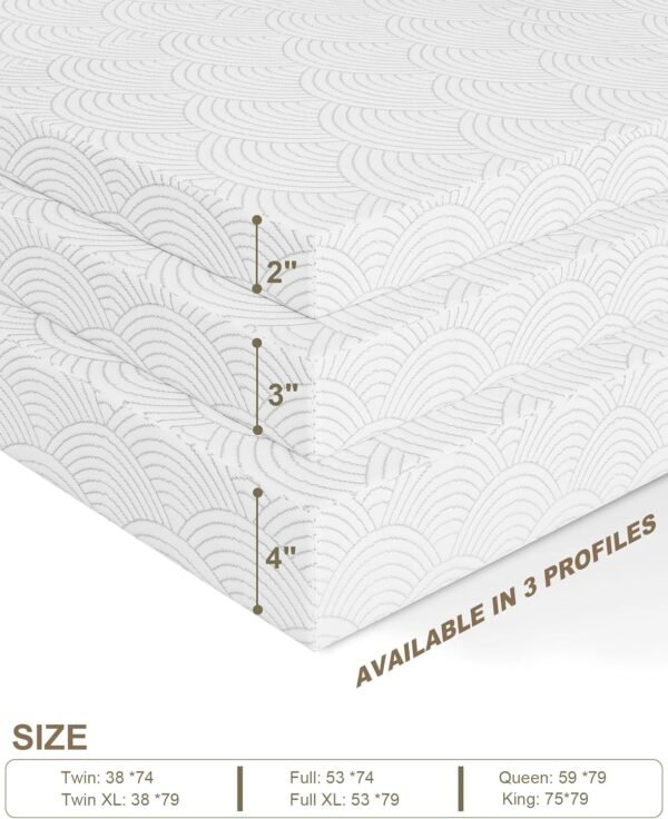 Zenzy 3" Twin Extra Long Memory Foam Mattress Topper, [Removable] [Washable] Cover and [Adjustable] Straps, CertiPUR-US Certified Mattress Topper Twin XL for College Dorm- Dark Gray - Image 8