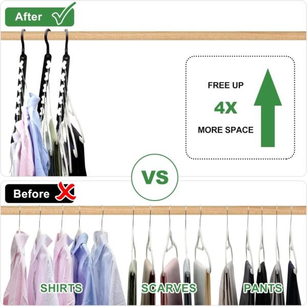 12-Pack-Closet-Organizers-and-Storage,Closet-Organizer-Hanger for Heavy Clothes,Sturdy Closet-Organization-and-Storage-Hangers-Space-Saving for Wardrobe,Dorm-Room-Essentials for College Students Girls - Image 2