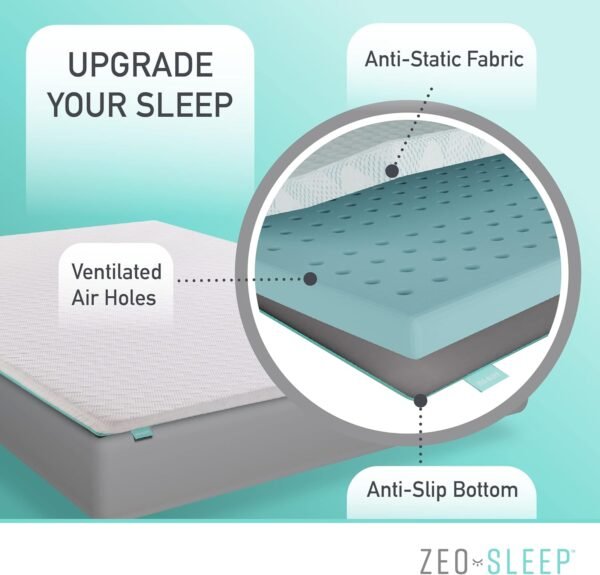 1.5-inch Mattress Topper - Twin Size Memory Foam Mattress Topper - Balanced Support Mattress Topper for Back Discomfort 75 x 38 x 1.5 inches - Image 6
