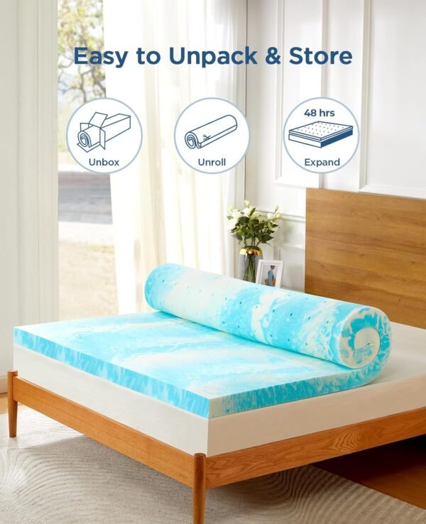 Dreamsmith 2-Inch Twin XL Size Memory Foam Mattress Topper, Cooling Gel Mattress Topper with Airflow Channels, Medium Softness & Ergonomic Support, CertiPUR-US & Oeko-TEX Certified - Image 7