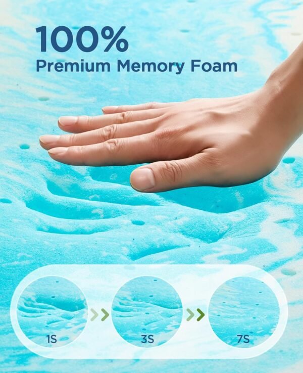 Dreamsmith 2-Inch Twin XL Size Memory Foam Mattress Topper, Cooling Gel Mattress Topper with Airflow Channels, Medium Softness & Ergonomic Support, CertiPUR-US & Oeko-TEX Certified - Image 3
